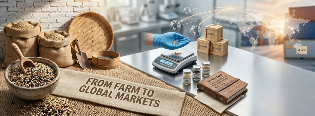 From Farm to Global Markets: How Vihang Enterprises Ensures Purity and Standards in Sesame Seed Sourcing 50fb88a1 717f 4d43 83b0 bb424d515456